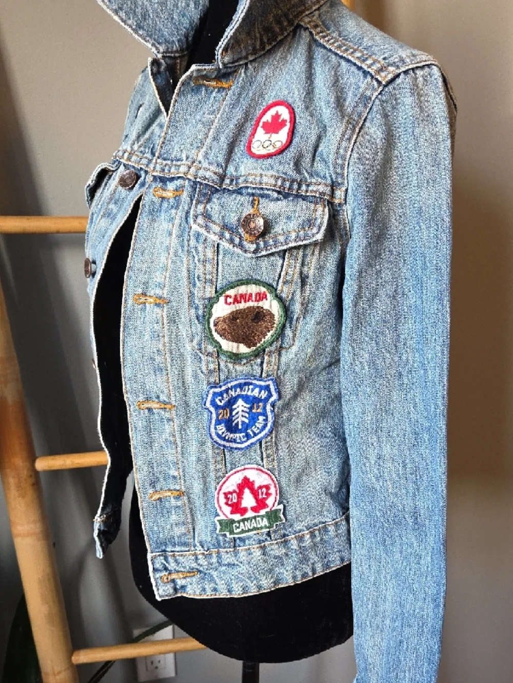 HBC Olympic Embroidered Patch Denim Jacket - Picture 4 of 6